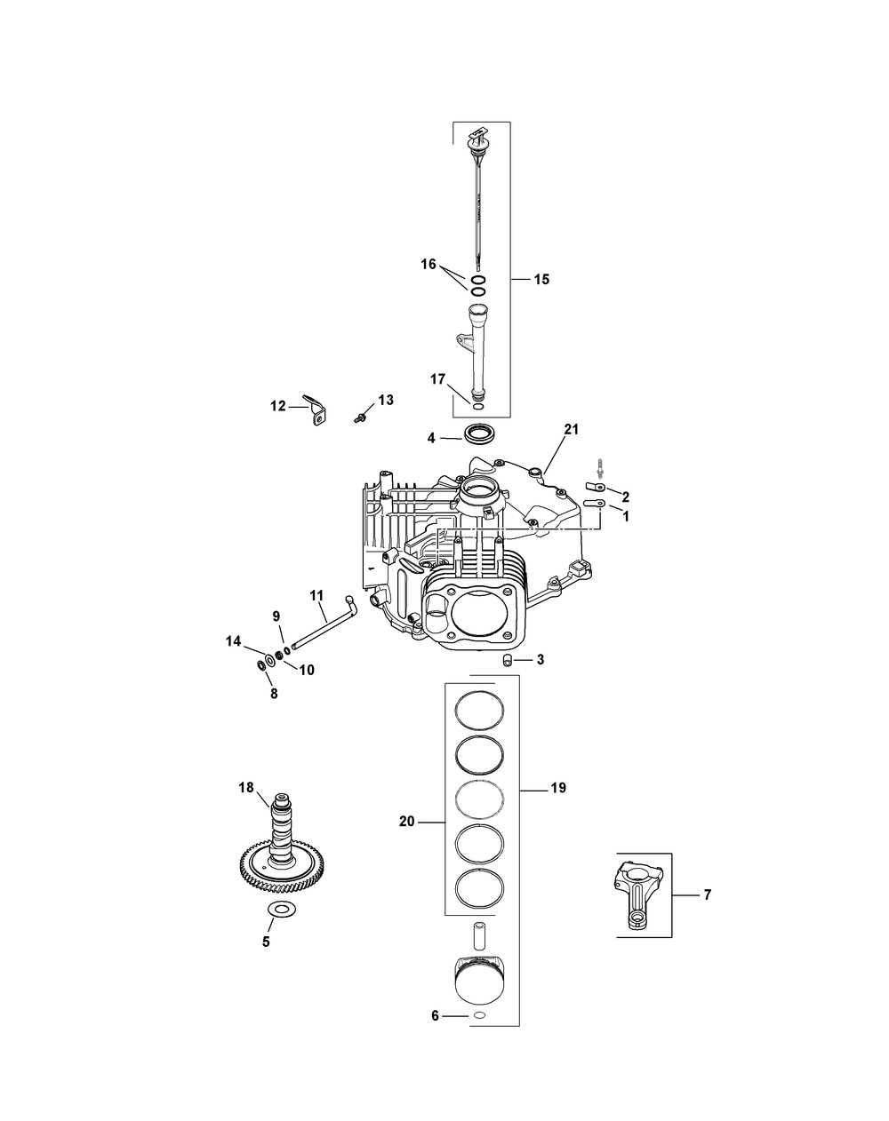 Kohler Sv735-3023 Crankcase Diagram and Parts List for Z-FORCES60 (17AF5GHD-17AF5GHD010)(2011) Cub Cadet Lawn Tractor